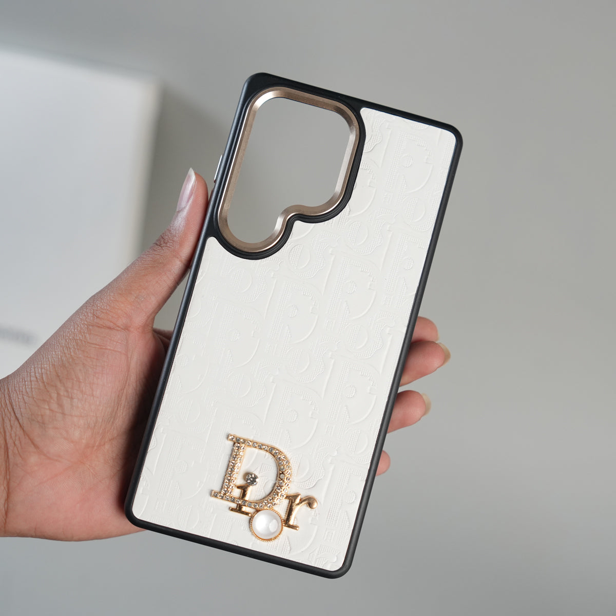Galaxy Ultra Series Luxury Embossed Monogram Case with Metal Logo Charm