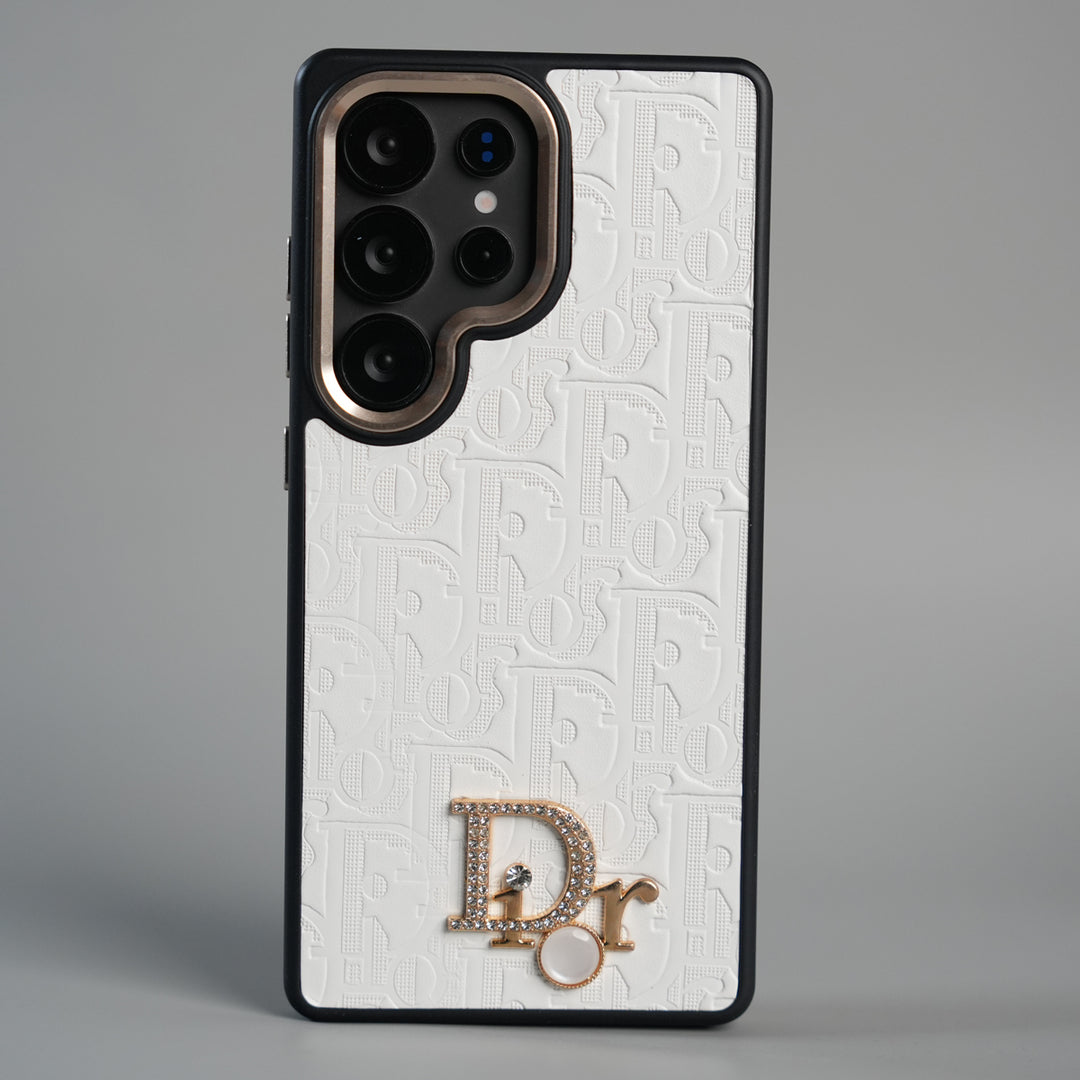 Galaxy Ultra Series Luxury Embossed Monogram Case with Metal Logo Charm