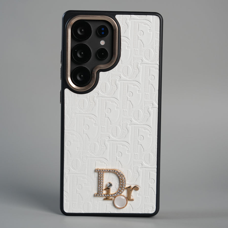 Galaxy Ultra Series Luxury Embossed Monogram Case with Metal Logo Charm