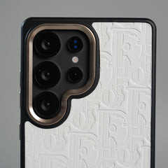 Galaxy Ultra Series Luxury Embossed Monogram Case with Metal Logo Charm