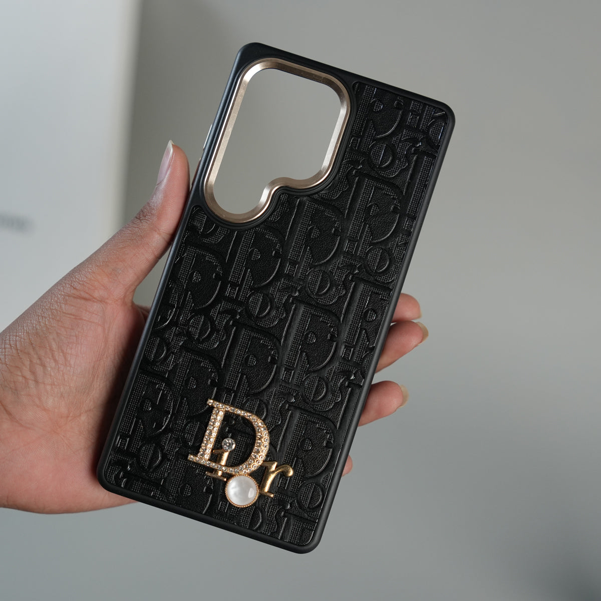 Galaxy Ultra Series Luxury Embossed Monogram Case with Metal Logo Charm