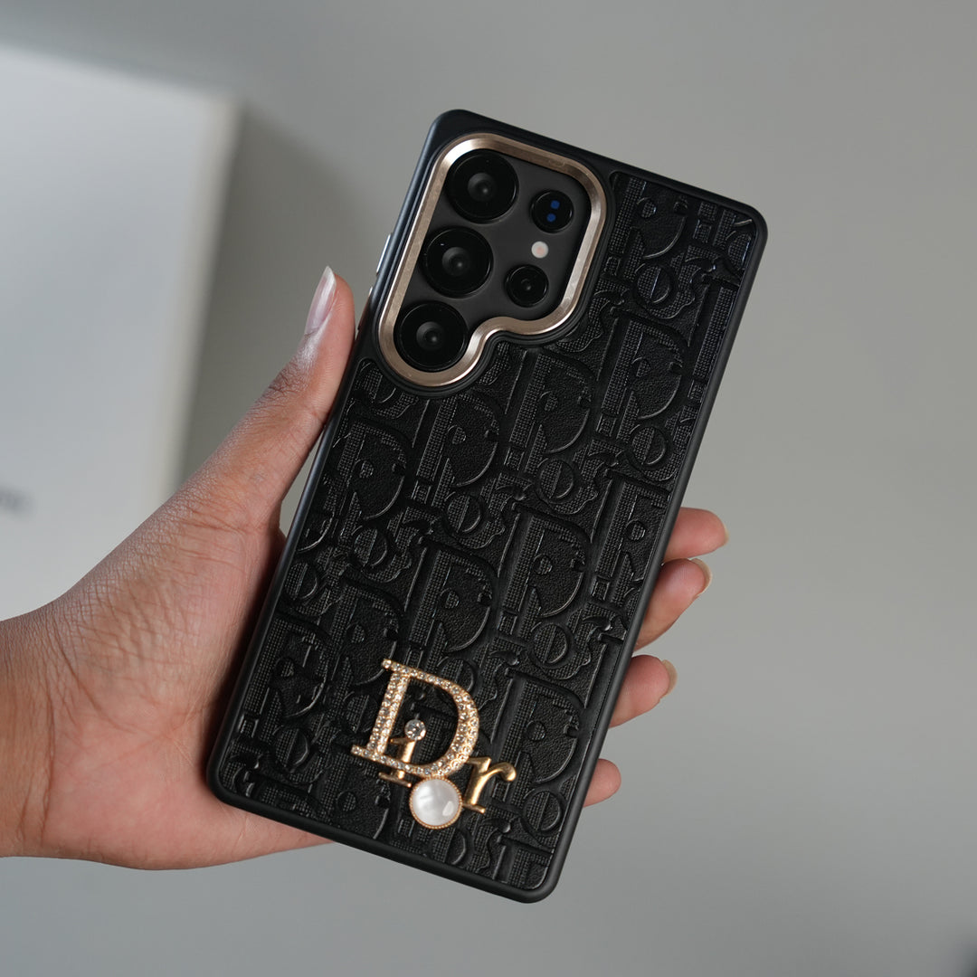 Galaxy Ultra Series Luxury Embossed Monogram Case with Metal Logo Charm