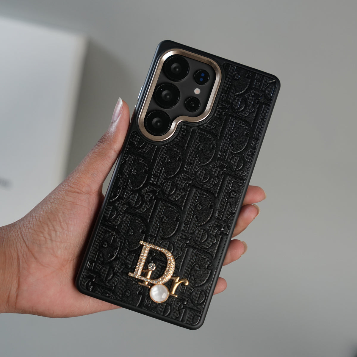 Galaxy Ultra Series Luxury Embossed Monogram Case with Metal Logo Charm
