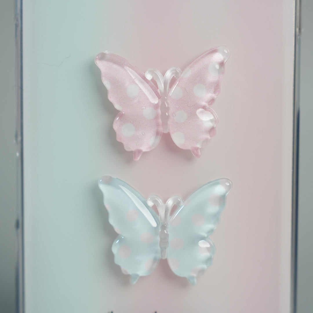 iPhone 17 Pro Max Luxury 3D Butterfly Gradient Case with Pearl Beaded Wristlet