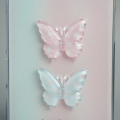 iPhone 17 Pro Max Luxury 3D Butterfly Gradient Case with Pearl Beaded Wristlet