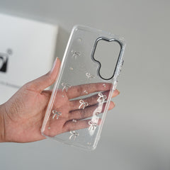 iPhone 17 Series Transparent Glitter Bow Protective Case