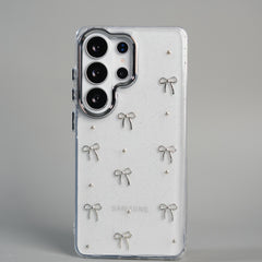 iPhone 17 Series Transparent Glitter Bow Protective Case