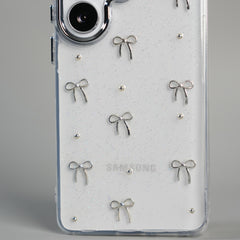 iPhone 17 Series Transparent Glitter Bow Protective Case