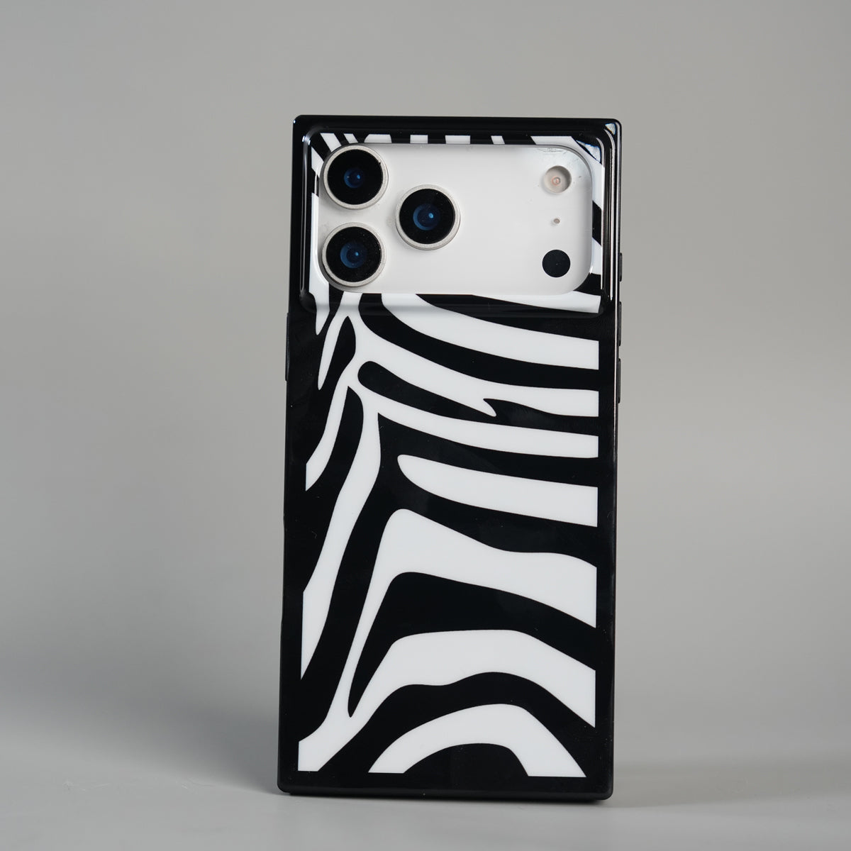 iPhone 17 Series Premium Zebra Print Glossy Silicone Cover