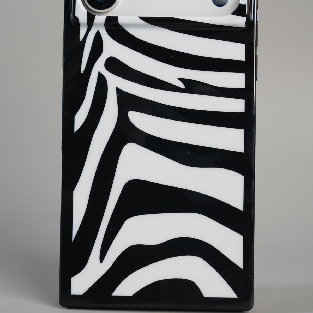 iPhone 17 Series Premium Zebra Print Glossy Silicone Cover