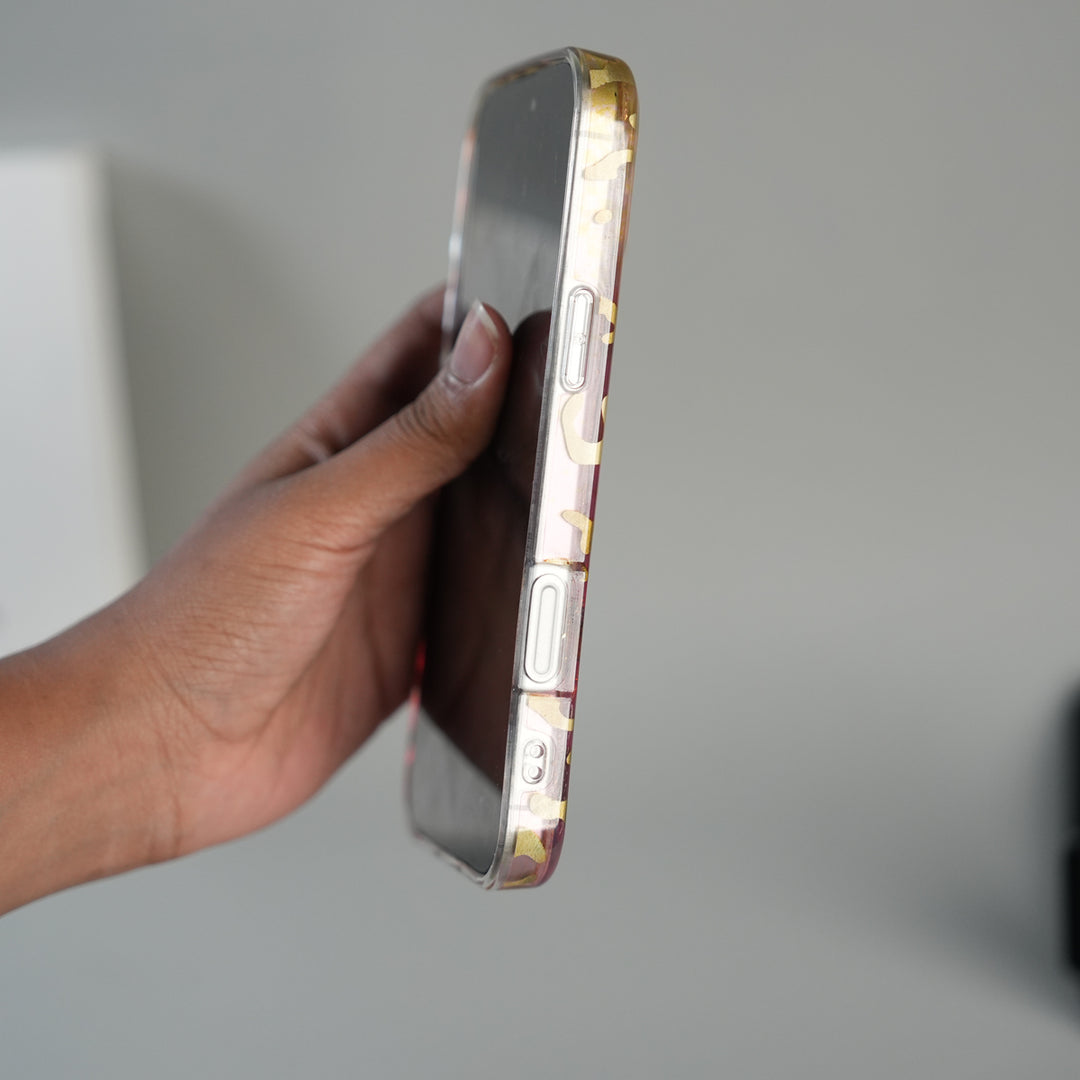 iPhone 17 Series Luxury Gold Leopard Print Glitter Case with Glossy Finish