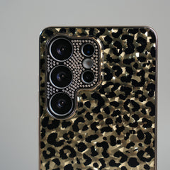 Galaxy S26 Ultra Luxury Leopard Crystal Case with Rhinestone Camera Frame & Glossy Finish