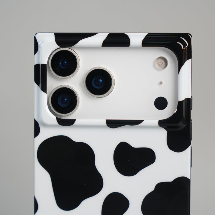 iPhone 17 Series Luxury Cow Print Case with Smooth Finish