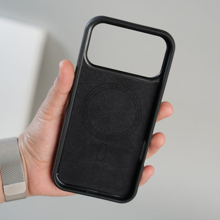 iPhone 17 Series Premium PU Leather Suitcase MagSafe Case with Foldable Stand