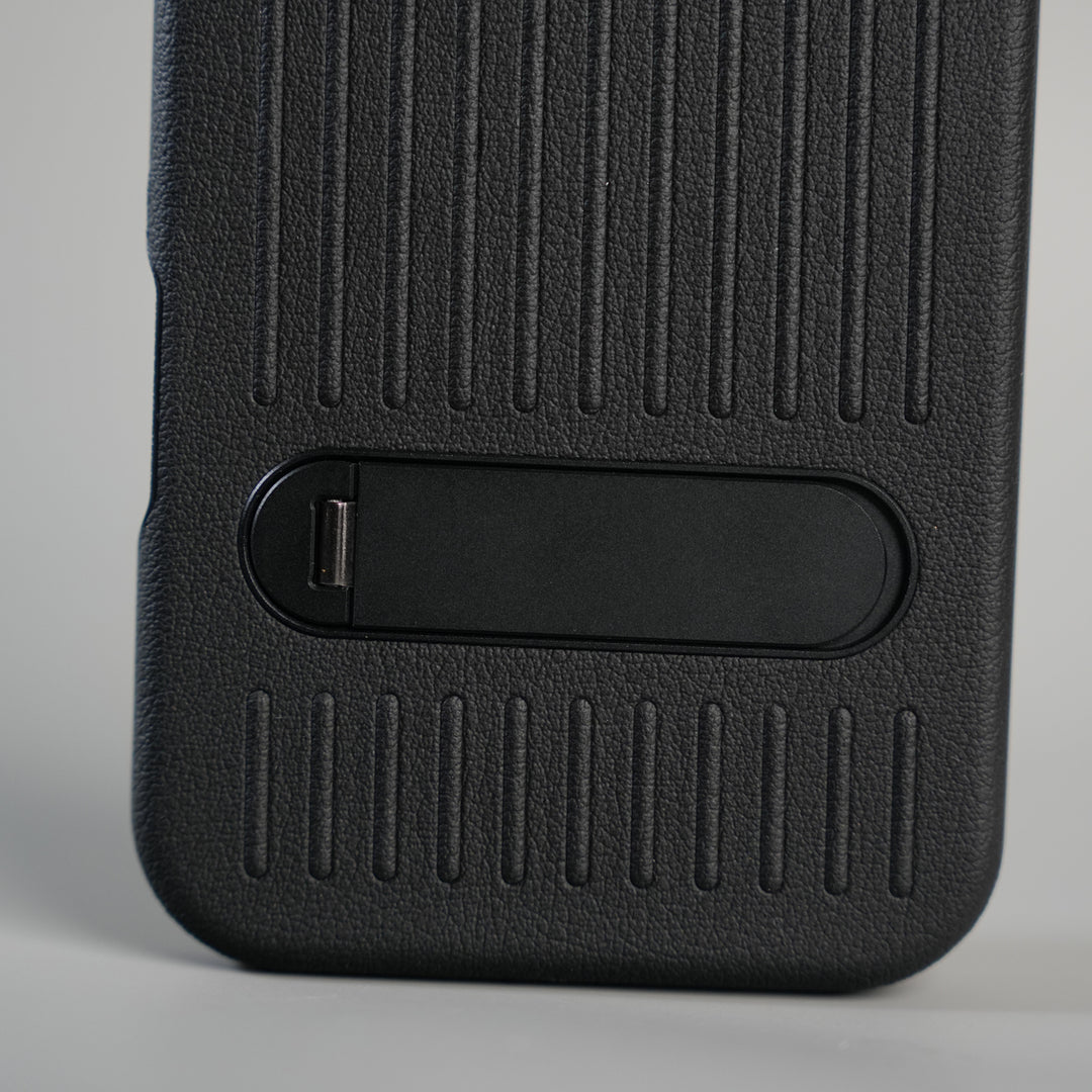 iPhone 17 Series Premium PU Leather Suitcase MagSafe Case with Foldable Stand