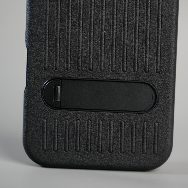 iPhone 17 Series Premium PU Leather Suitcase MagSafe Case with Foldable Stand