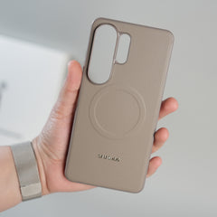 Galaxy S26 Ultra Premium Leather Texture MagSafe Compatible Case with Raised Camera Protection