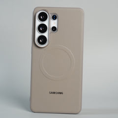 Galaxy S26 Ultra Premium Leather Texture MagSafe Compatible Case with Raised Camera Protection
