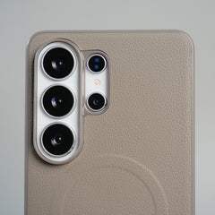 Galaxy S26 Ultra Premium Leather Texture MagSafe Compatible Case with Raised Camera Protection
