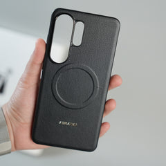 Galaxy S26 Ultra Premium Leather Texture MagSafe Compatible Case with Raised Camera Protection