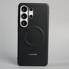 Galaxy S26 Ultra Premium Leather Texture MagSafe Compatible Case with Raised Camera Protection