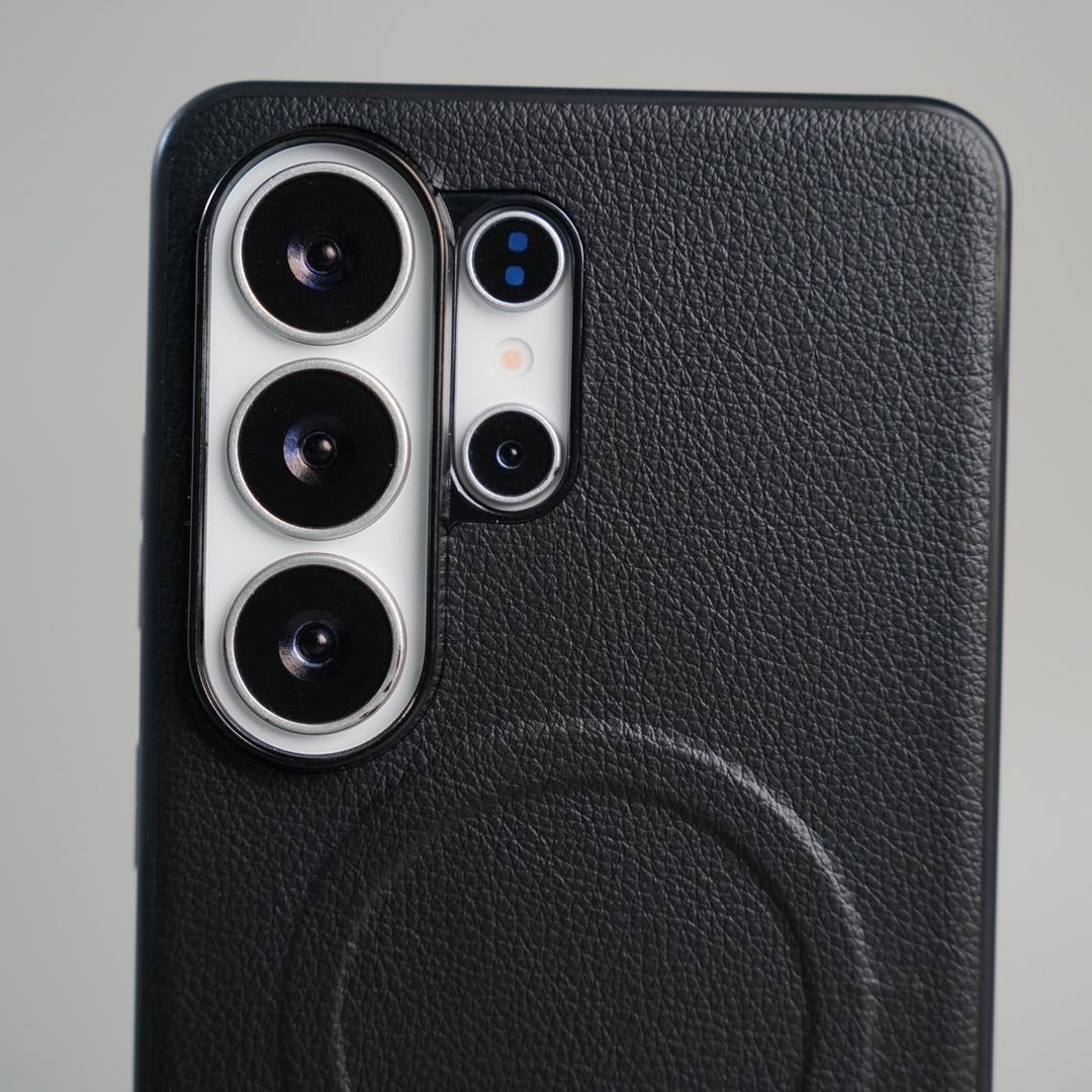 Galaxy S26 Ultra Premium Leather Texture MagSafe Compatible Case with Raised Camera Protection
