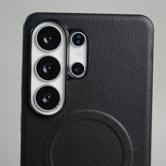 Galaxy S26 Ultra Premium Leather Texture MagSafe Compatible Case with Raised Camera Protection