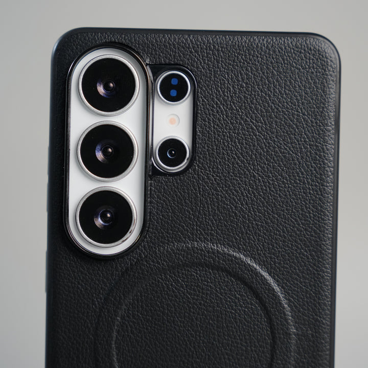 Galaxy S26 Ultra Premium Leather Texture MagSafe Compatible Case with Raised Camera Protection