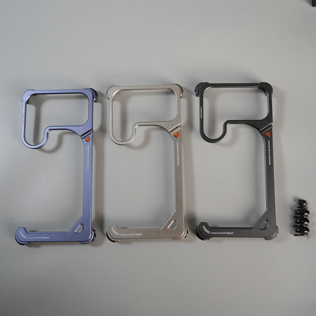 Galaxy S26 Ultra Aluminum Alloy Metal Bumper Frame with Foldable Stand