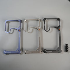 Galaxy S26 Ultra Aluminum Alloy Metal Bumper Frame with Foldable Stand