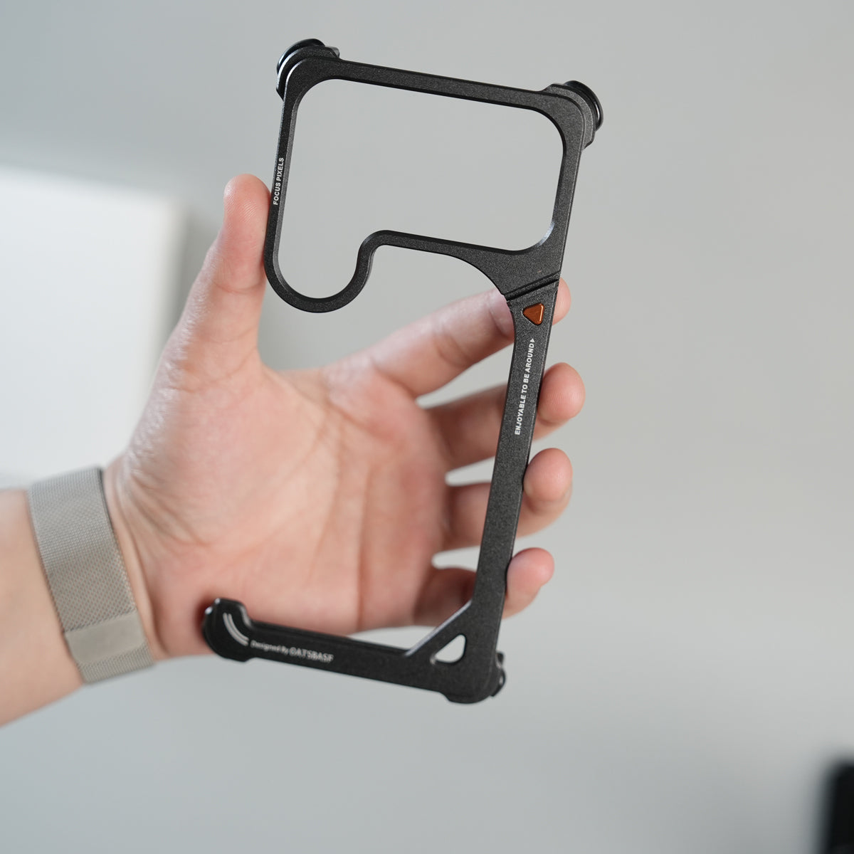 Galaxy S26 Ultra Aluminum Alloy Metal Bumper Frame with Foldable Stand