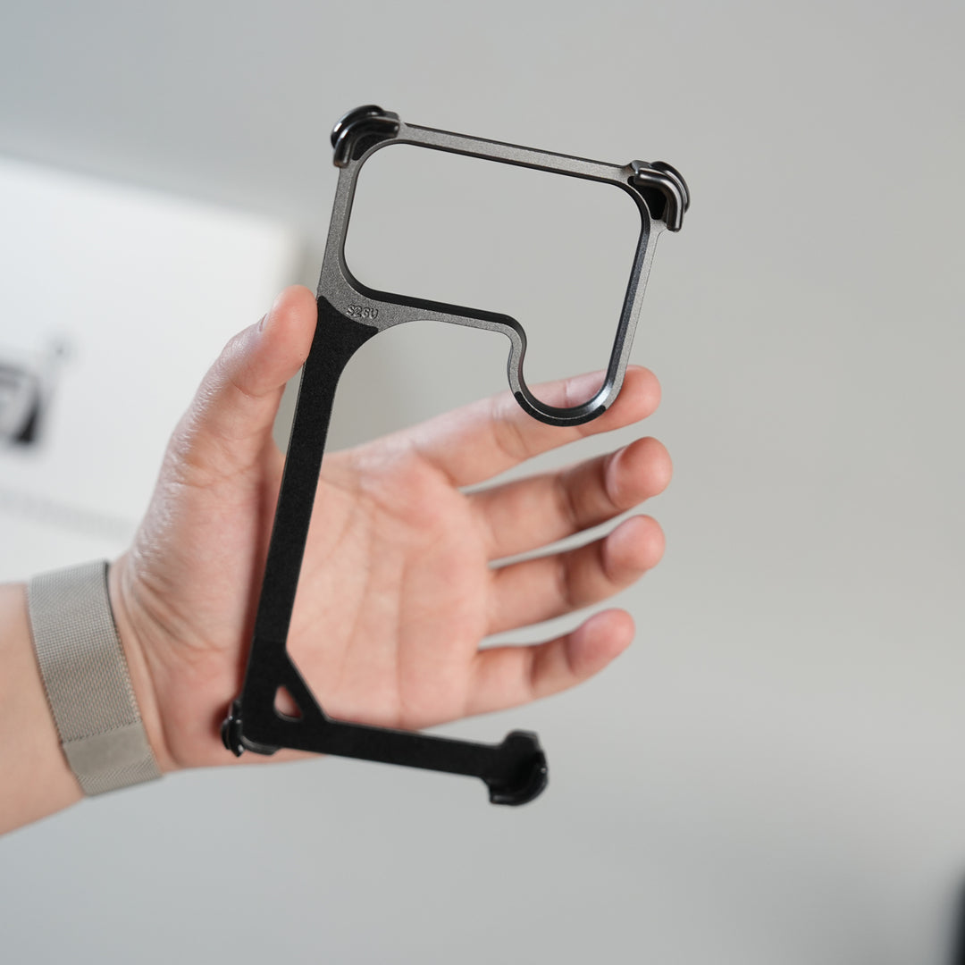 Galaxy S26 Ultra Aluminum Alloy Metal Bumper Frame with Foldable Stand