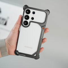 Galaxy S26 Ultra Aluminum Alloy Metal Bumper Frame with Foldable Stand