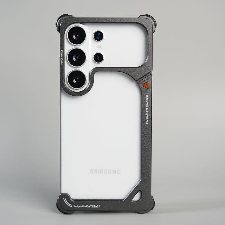Galaxy S26 Ultra Aluminum Alloy Metal Bumper Frame with Foldable Stand