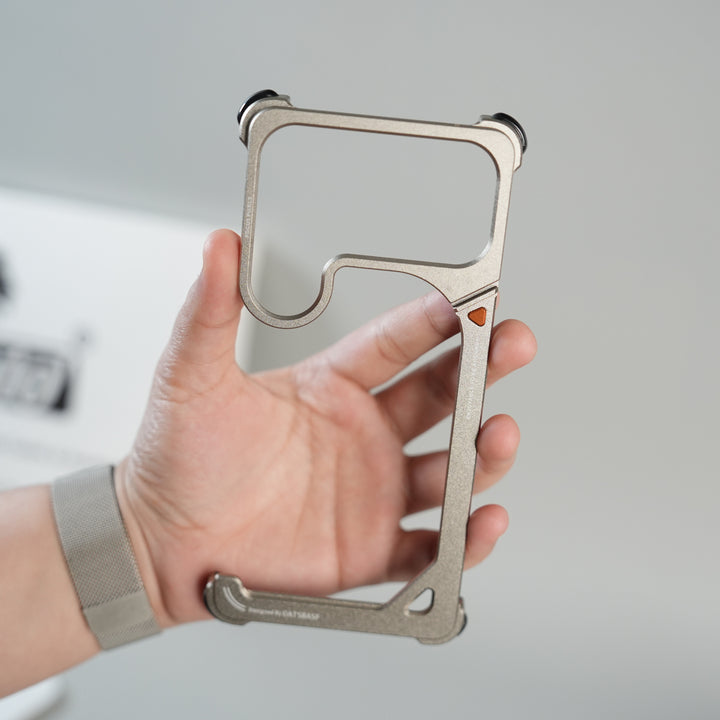 Galaxy S26 Ultra Aluminum Alloy Metal Bumper Frame with Foldable Stand
