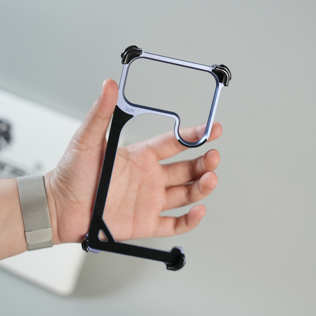 Galaxy S26 Ultra Aluminum Alloy Metal Bumper Frame with Foldable Stand