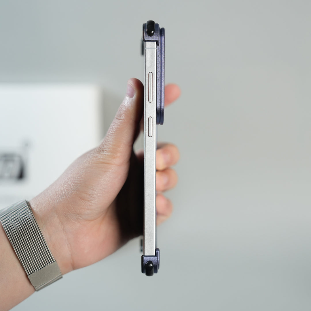 Galaxy S26 Ultra Aluminum Alloy Metal Bumper Frame with Foldable Stand