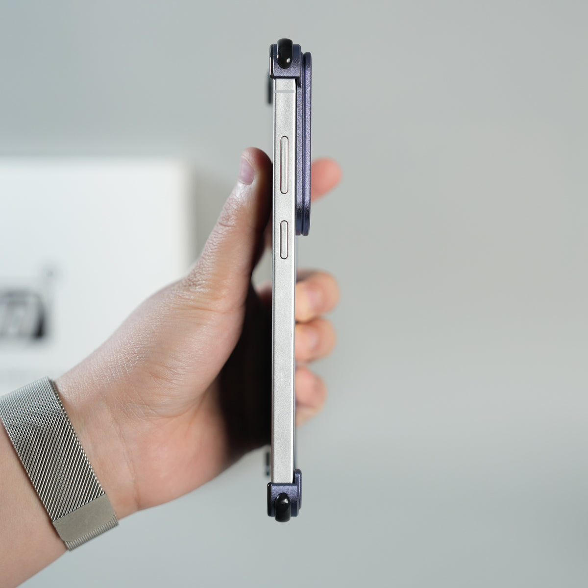 Galaxy S26 Ultra Aluminum Alloy Metal Bumper Frame with Foldable Stand
