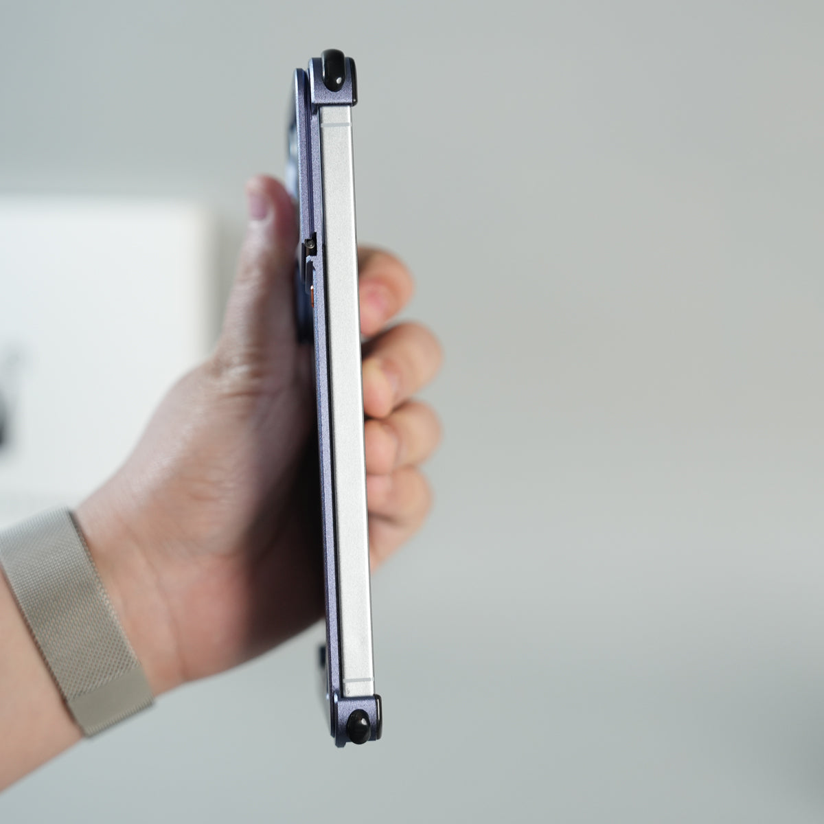 Galaxy S26 Ultra Aluminum Alloy Metal Bumper Frame with Foldable Stand