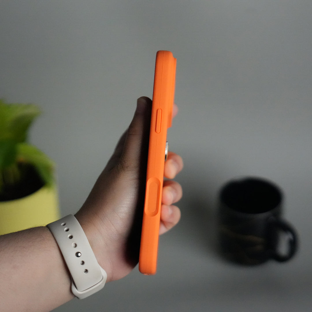 iPhone 17 Series Sports Car Logo Liquid Silicone Case Cover ORANGE