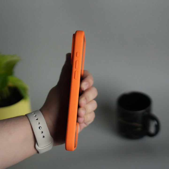 iPhone 17 Series Sports Car Logo Liquid Silicone Case Cover ORANGE