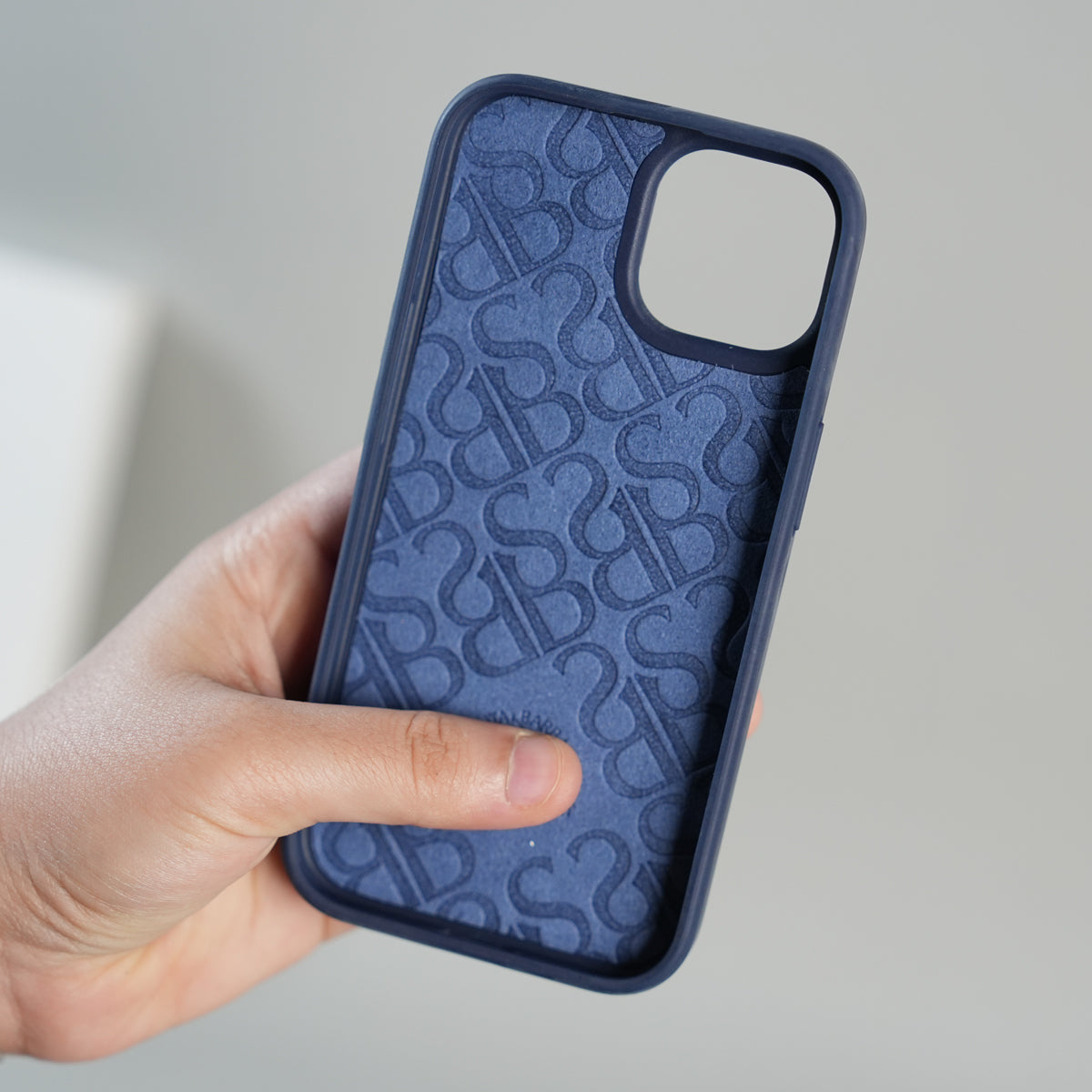 iPhone 15 Series Premium Leather Card Holder Case with Stitched Crest Design