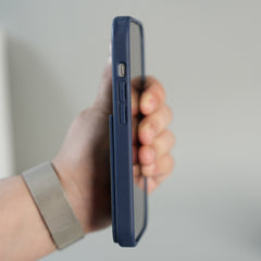 iPhone 15 Series Premium Leather Card Holder Case with Stitched Crest Design