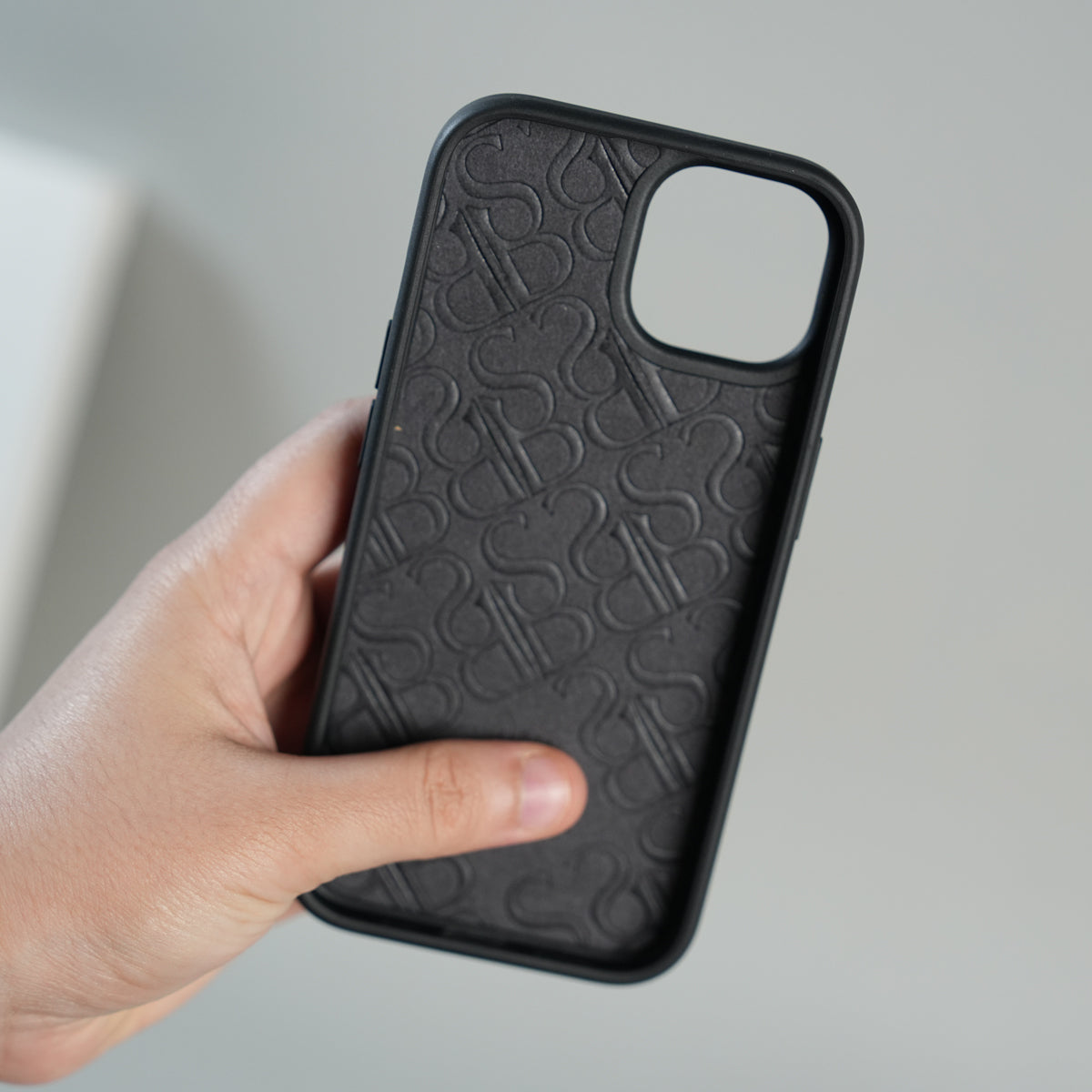 iPhone 15 Series Premium Leather Card Holder Case with Stitched Crest Design
