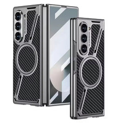 Samsung Galaxy Z Fold 6 Z Shaped Electroplated Magnetic PU Leather Case