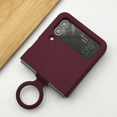 Samsung Galaxy Z Flip 4 Liquid Hard-shell Silicone Case Cover with Ring Holder