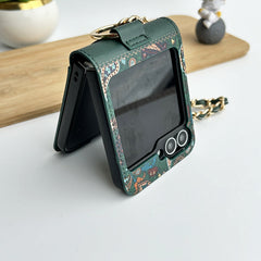 Samsung Galaxy Z Flip 6 Indian Art Designer Cover With  Bracelet and Card Holder