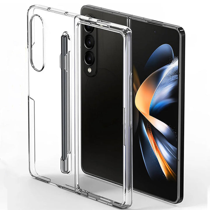 Samsung Galaxy Z Fold 4 Transparent Cristal Hard Shell Cover Case With S-Pent Slot