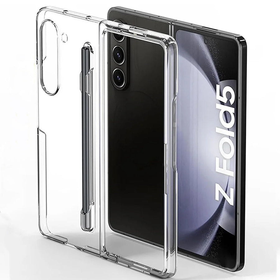 Samsung Galaxy Z Fold 5 Transparent Cristal Hard Shell Cover Case With S-Pen