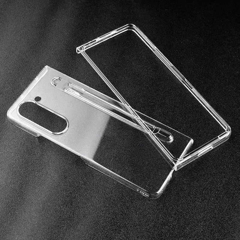 Samsung Galaxy Z Fold 5 Transparent Cristal Hard Shell Cover Case With S-Pen